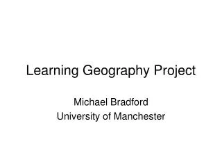 Learning Geography Project