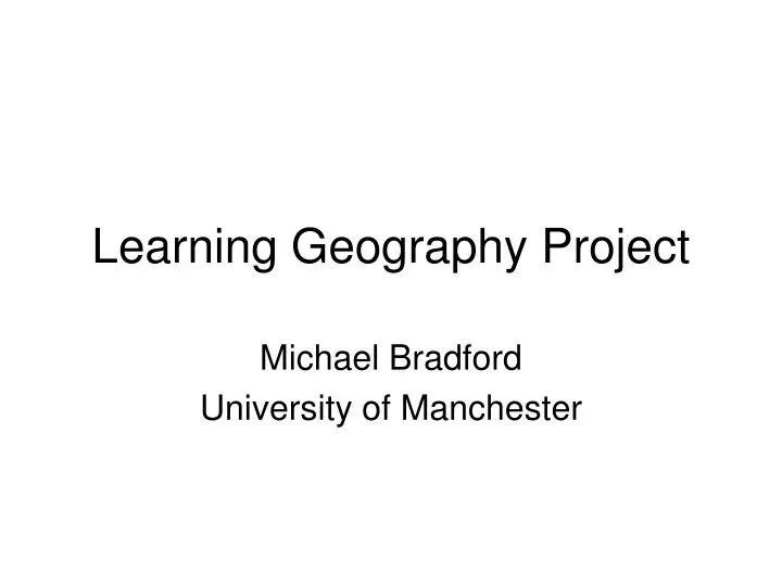 learning geography project