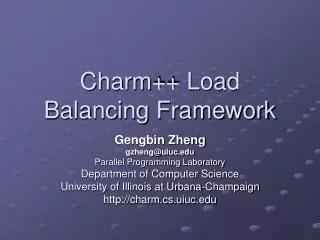 Charm++ Load Balancing Framework