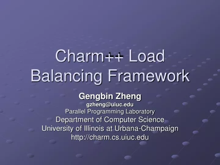 charm load balancing framework
