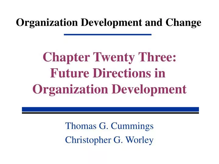 organization development and change