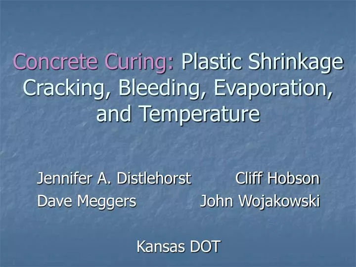 concrete curing plastic shrinkage cracking bleeding evaporation and temperature