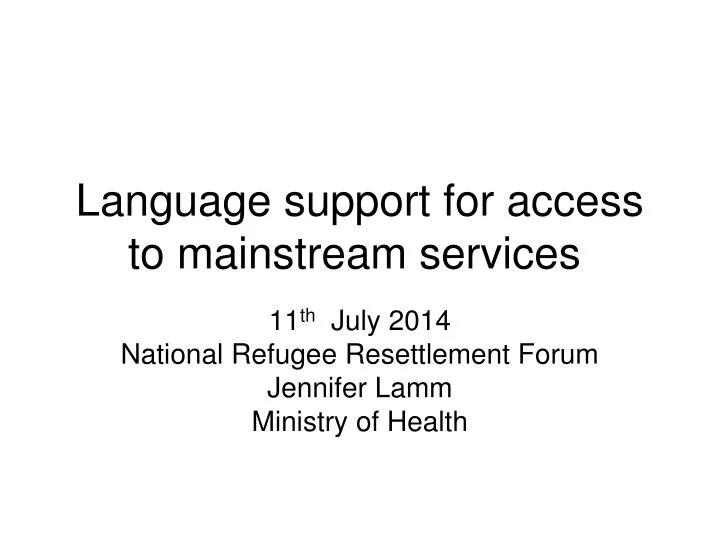 language support for access to mainstream services