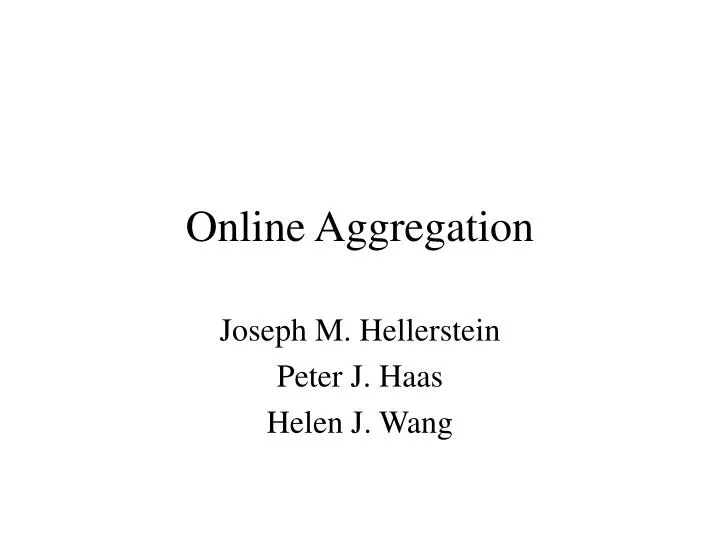online aggregation