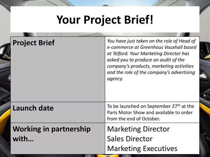 your project brief