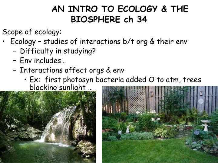 an intro to ecology the biosphere ch 34