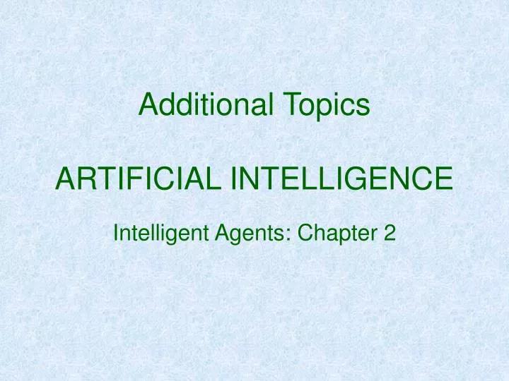 additional topics artificial intelligence
