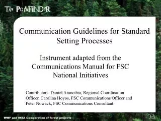 Communication Guidelines for Standard Setting Processes