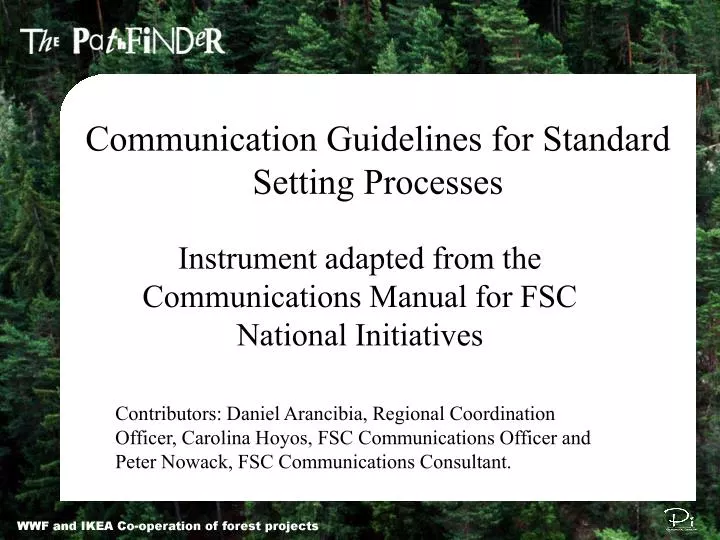communication guidelines for standard setting processes