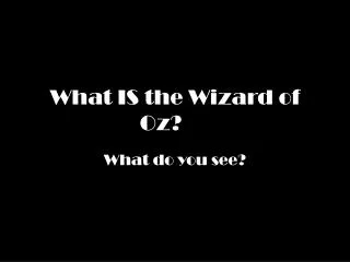 What IS the Wizard of Oz?