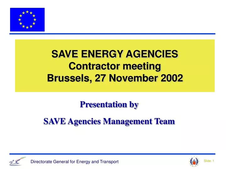 save energy agencies contractor meeting brussels 27 november 2002
