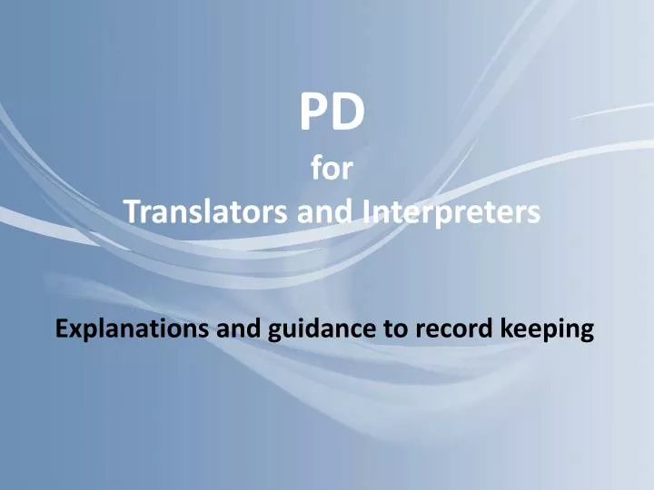 pd for translators and interpreters