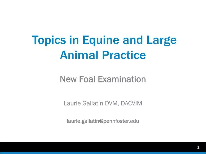 topics in equine and large animal practice