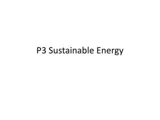 P3 Sustainable Energy