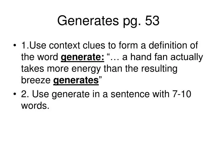 generates pg 53