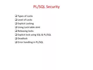PL/SQL Security