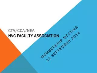 CTA/CCA/NEA NVC Faculty Association