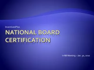 National Board Certification