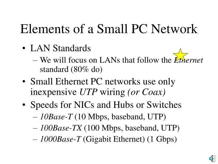 elements of a small pc network