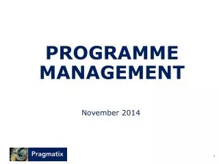 PROGRAMME MANAGEMENT