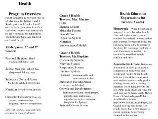 Health Program Overview
