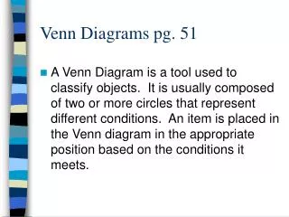 Venn Diagrams pg. 51