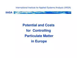 International Institute for Applied Systems Analysis (IIASA)