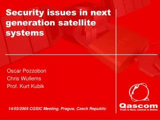 Security issues in next generation satellite systems