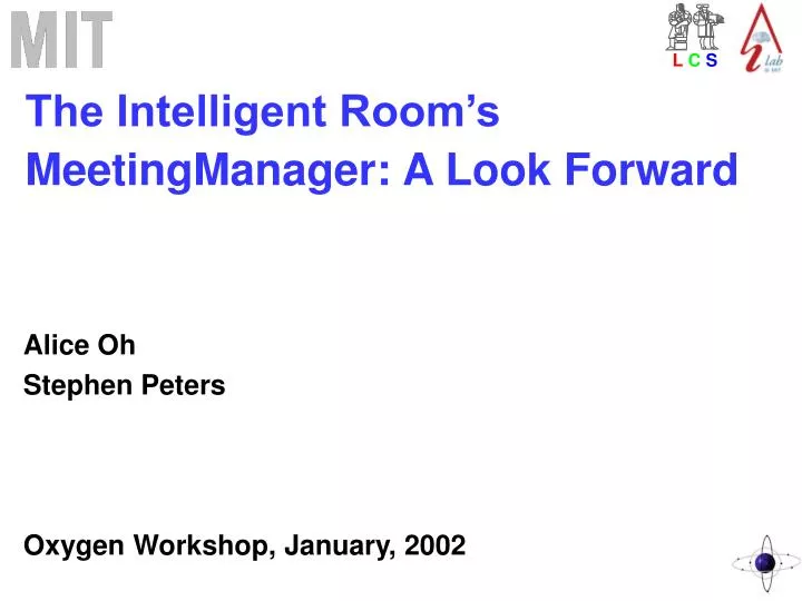 the intelligent room s meetingmanager a look forward