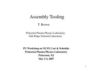 Assembly Tooling