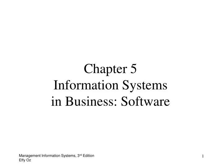 chapter 5 information systems in business software