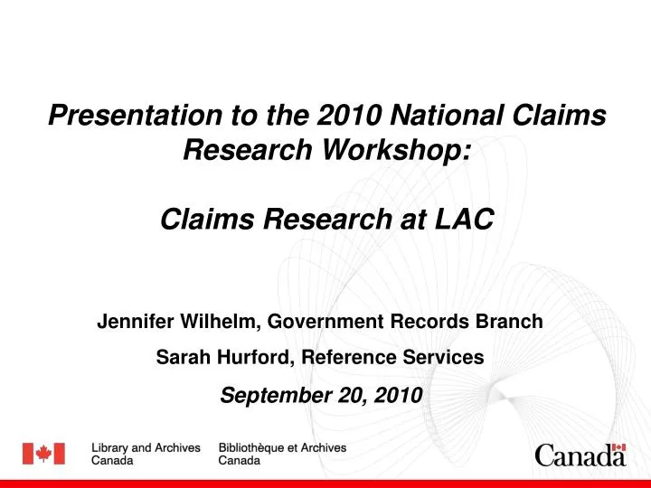 presentation to the 2010 national claims research workshop claims research at lac