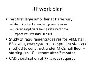 RF work plan