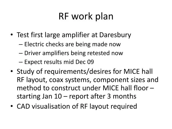 rf work plan