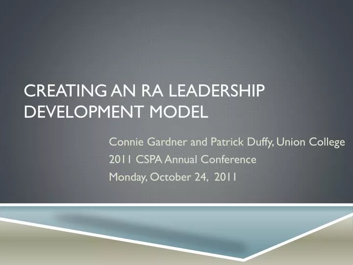 creating an ra leadership development model