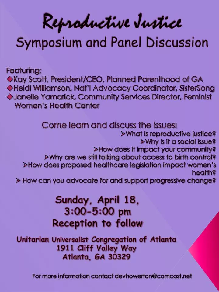 reproductive justice symposium and panel discussion