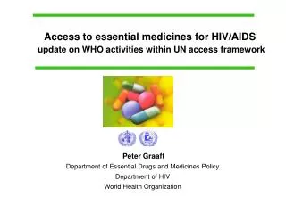 Peter Graaff Department of Essential Drugs and Medicines Policy Department of HIV