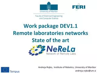 Work package DEV1.1 Remote laboratories networks State of the art