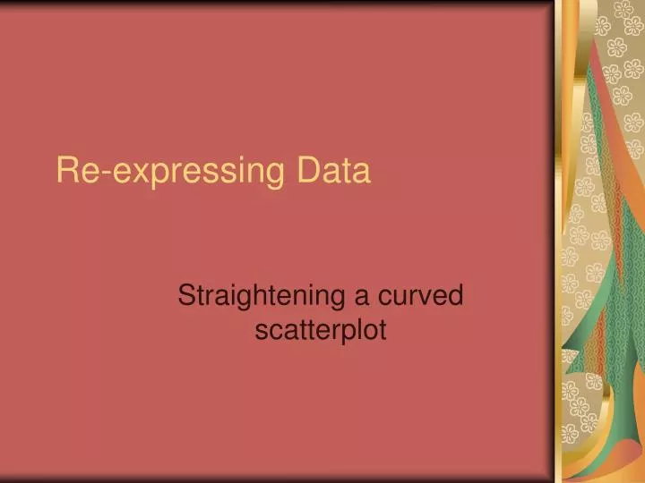 re expressing data
