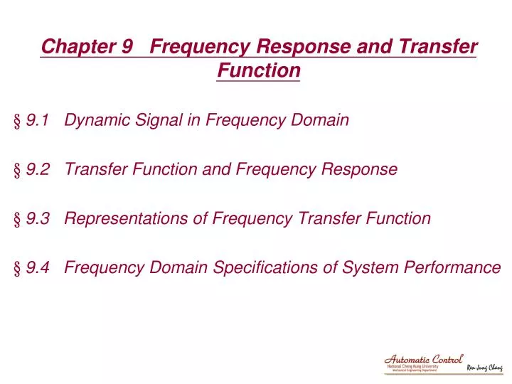 chapter 9 frequency response and transfer function