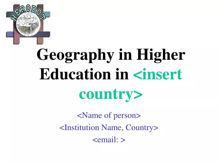 geography in higher education in insert country
