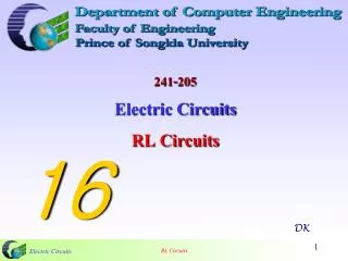 241-205 Electric Circuits RL Circuits