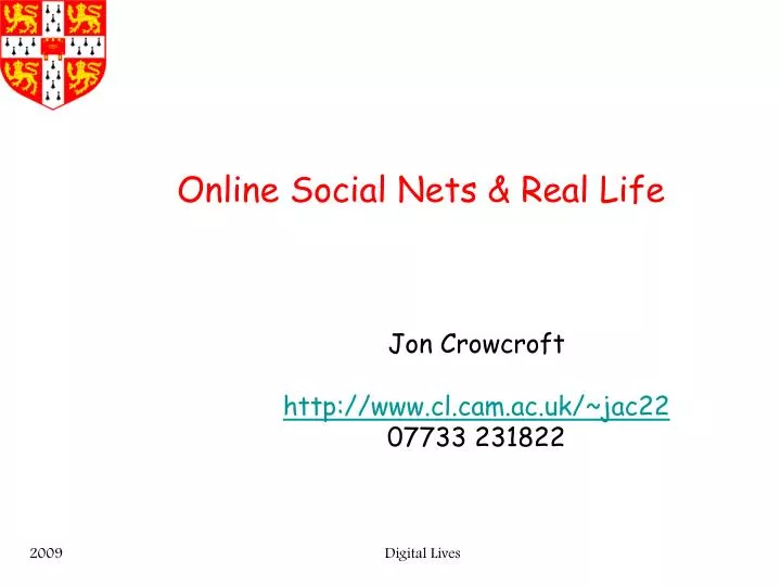 online social nets real life