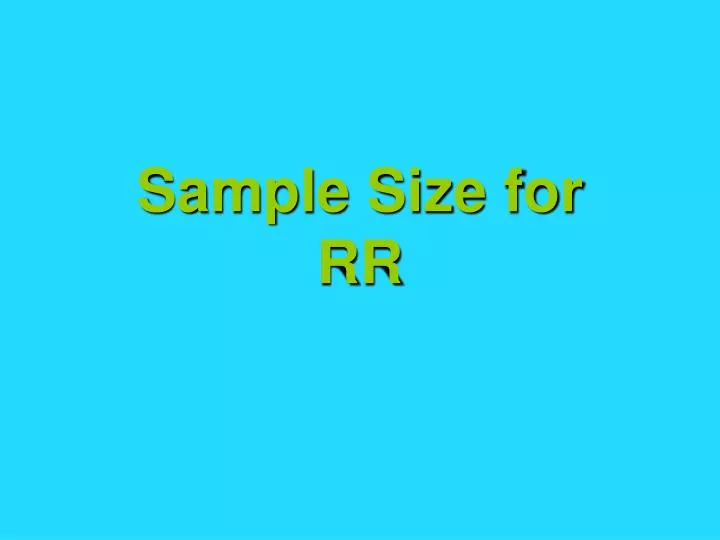 sample size for rr