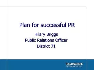 Plan for successful PR