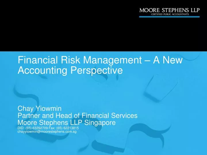 financial risk management a new accounting perspective