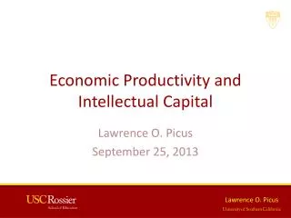 Economic Productivity and Intellectual Capital