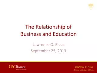 The Relationship of Business and Education