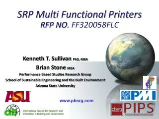 SRP Multi Functional Printers RFP NO. FF320058FLC