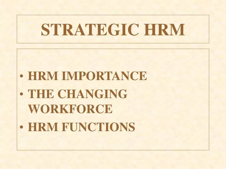 strategic hrm